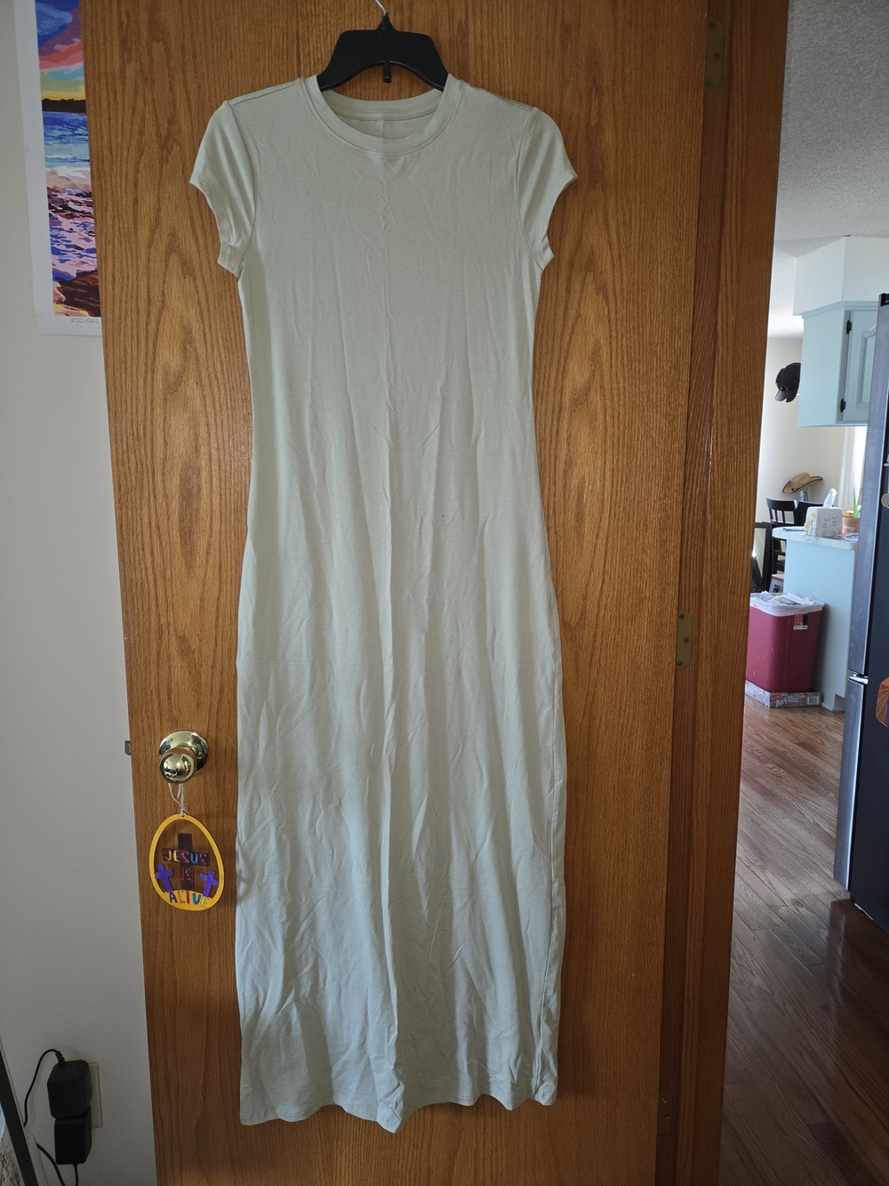 a new day Light Sage Cap-Sleeve Maxi Dress
